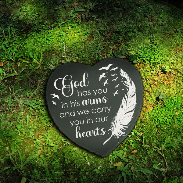 Garden Memorial Slate Stone Memory Plaque Sympathy Gifts for Loss of Loved One Stepping Stones TNA5