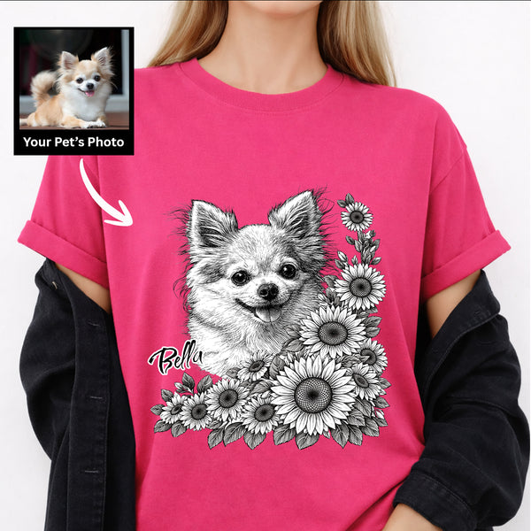 Sunflowers Customized Dog T-shirt for humans, Personalized Gift for Dog Parent FSD4811