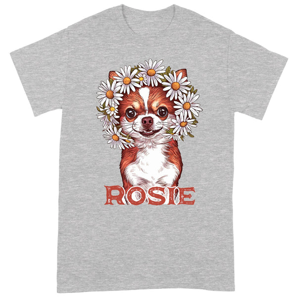 Cute Vintage Chihuahua Dog T Shirt For Human With Custom Name, Daisy Vibe Dog Lovers Shirt IPHW6794