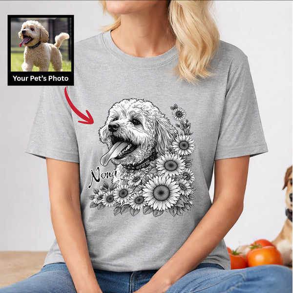 Sunflowers Customized Dog T-shirt for humans, Personalized Gift for Dog Parent FSD4811