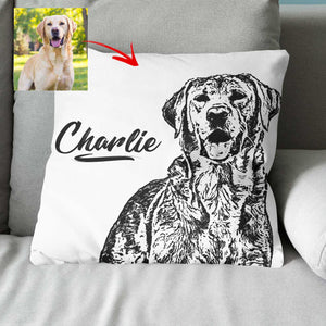 Embrace Comfort and Memories with Our Custom Minimalist Dog Canvas Pillows A62