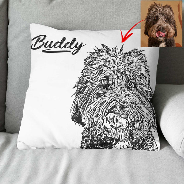 Embrace Comfort and Memories with Our Custom Minimalist Dog Canvas Pillows A62