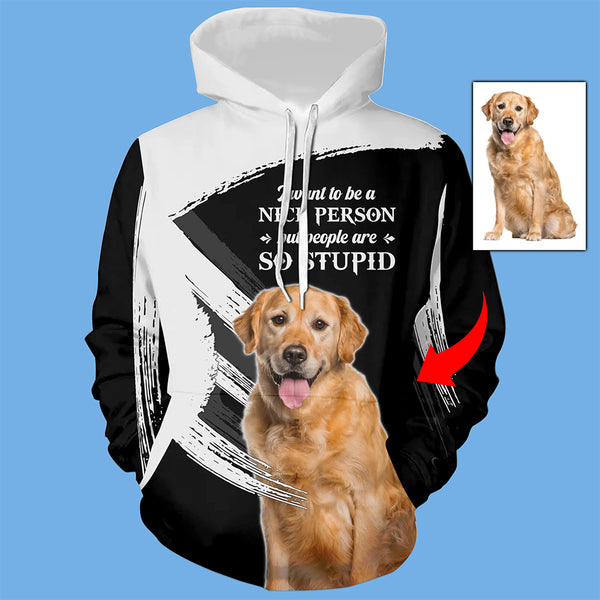 Personalized dog hoodies for humans custom dog's photo for dog lovers D21