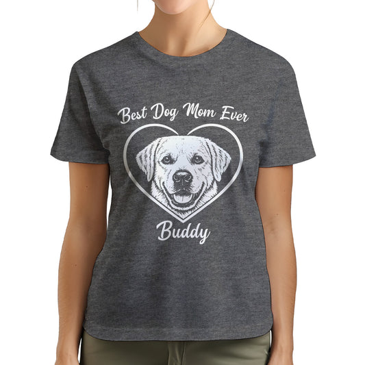 Best Dog Mom Ever Custom Dogface Premium Women's T-Shirt for Mom DM01