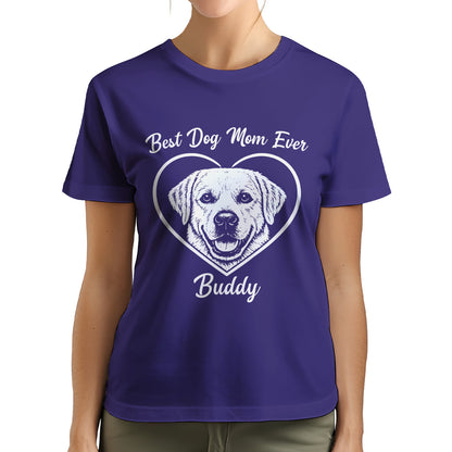 Best Dog Mom Ever Custom Dogface Premium Women's T-Shirt for Mom DM01
