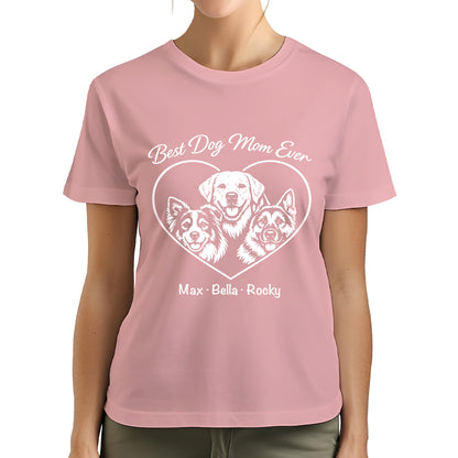 Best Dog Mom Ever Custom Dogface Premium Women's T-Shirt for Mom DM01