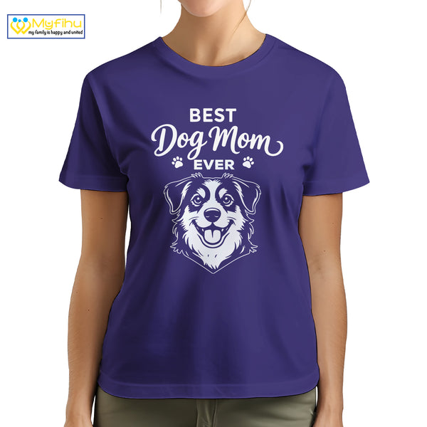 Best Dog Mom Ever Custom Dogface Premium Women's T-Shirt for Mom DM02