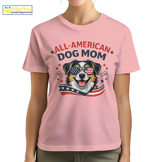 All American Best Dog Mom Ever Custom Dogface Premium Women's T-Shirt for Mom DM11