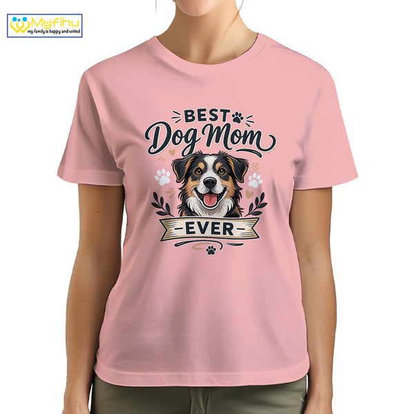 Best Dog Mom Ever Custom Dogface Premium Women's T-Shirt for Mom DM12