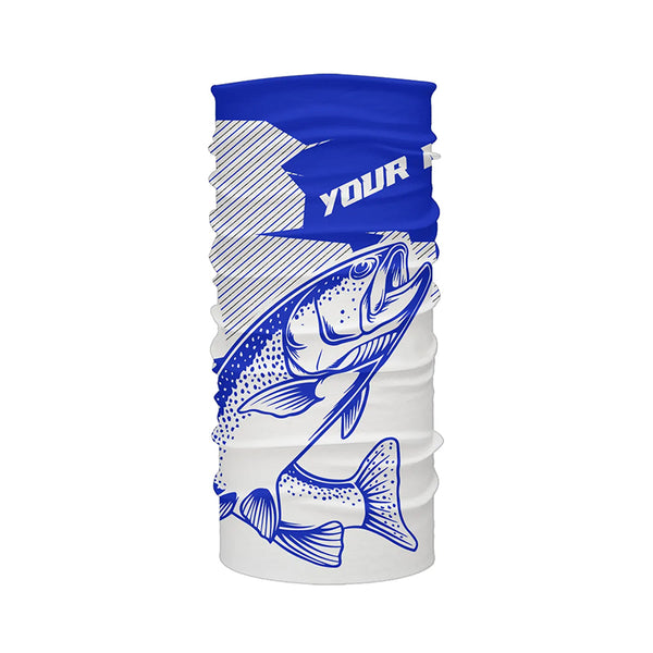 Custom Chinook King Salmon Saltwater Long Sleeve Fishing Shirts, Salmon Fishing Jerseys | Blue IPHW4593