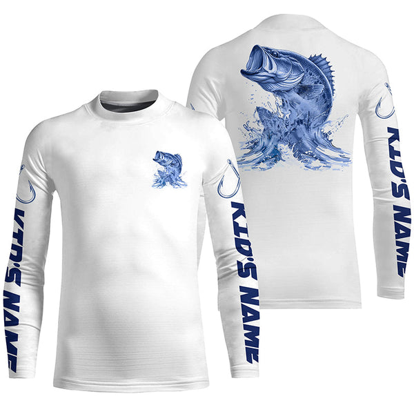 Personalized Largemouth Bass Long Sleeve Performance Fishing Shirts, Bass Fishing Jersey IPHW6407