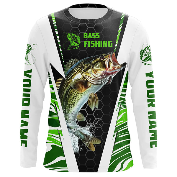 Custom Multi-Color Bass Fishing Jerseys, Bass Long Sleeve Tournament Fishing Camo Shirts For Men, Women, Kids IPHW5882