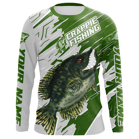 Angry Crappie Custom Long Sleeve Tournament Fishing Shirts, Crappie Fishing Jerseys IPHW6200