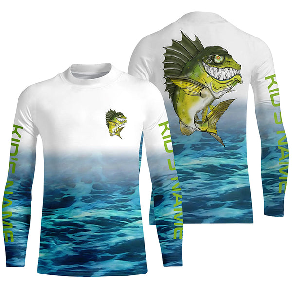 Custom Angry Bass Tournament Long Sleeve Fishing Shirts, Bass Performance Fishing Jerseys IPHW4793