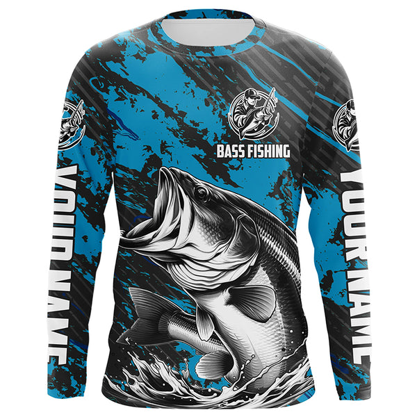 Personalized Bass Fishing Jerseys, Custom Name Bass Long Sleeve Tournament Fishing Shirts IPHW5879