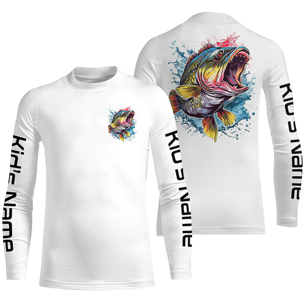 Personalized Bass Tournament Fishing Shirts, Bass Long Sleeve Fishing Jerseys IPHW4771