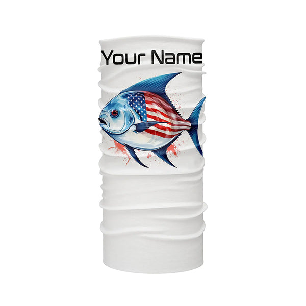 Pompano Fishing American Flag Custom Long Sleeve Fishing Shirts, Patriotic Fishing Jerseys IPHW4784