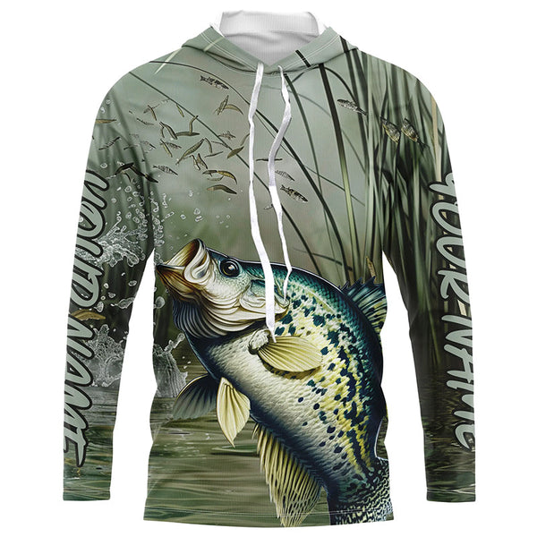 Crappie Fishing Custom 3D All Over Printed Long Sleeve Shirts, Crappie Fisherman Jerseys IPHW6636