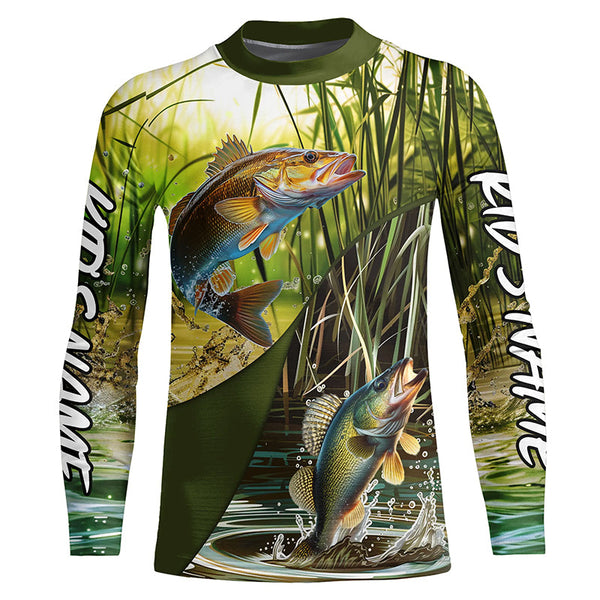 Walleye Fishing Custom 3D All Over  Printed Shirts, Walleye Tournament Fishing Shirts Gift Ideas IPHW6650