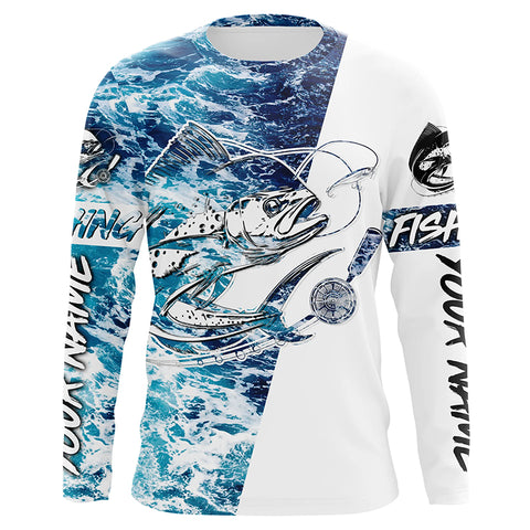 Personalized Mahi Mahi Long Sleeve Uv Protection Fishing Shirts, Mahi Mahi Saltwater Fishing Shirts IPHW6132
