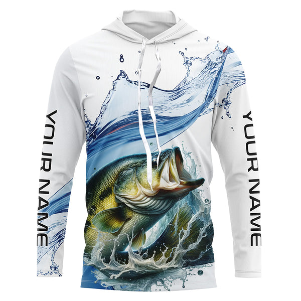 Largemouth Bass Fishing Custom Long Sleeve Tournament Fishing Shirts, Bass Fishing Jerseys IPHW5600