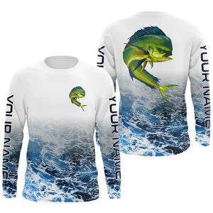 Personalized Mahi Mahi Fishing Long Sleeve Fishing Shirts