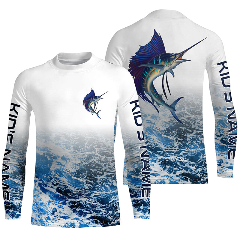 Personalized Sailfish Fishing Long Sleeve Fishing Shirts, Sailfish