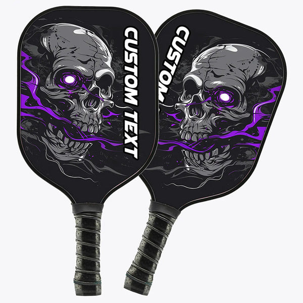 Custom Skull Pickleball Paddle For Men And Women, Halloween Pickleball Gifts | Purple IPHW7249