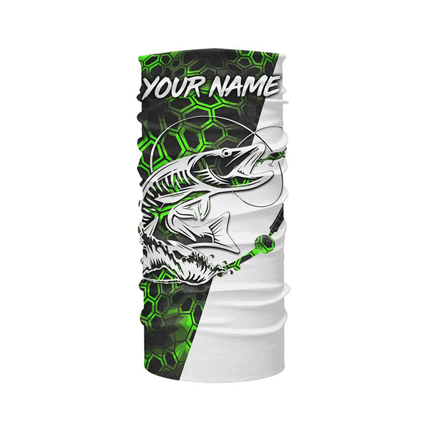 Musky Fishing Custom Long Sleeve Performance Fishing Shirts, Muskie Fishing Jerseys |  Green Camo IPHW4913