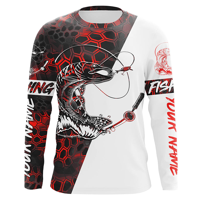 Northern Pike Fishing Custom Long Sleeve Tournament Fishing Shirt