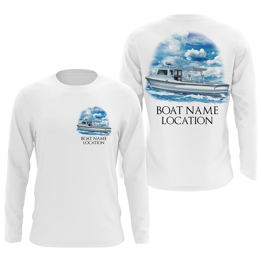 Custom Fishing Boat Name Long Sleeve Fishing Shirts, Personalized Fisher Boats Shirt IPHW5097 Long Sleeves UPF / 5XL