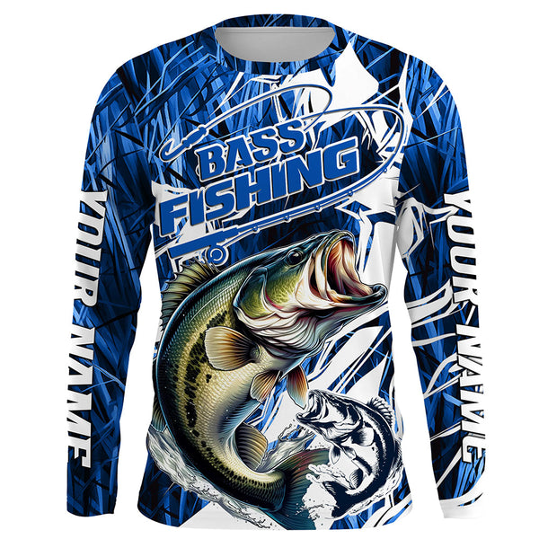 Personalized Largemouth Bass Long Sleeve Performance Fishing Shirts, B –  Myfihu