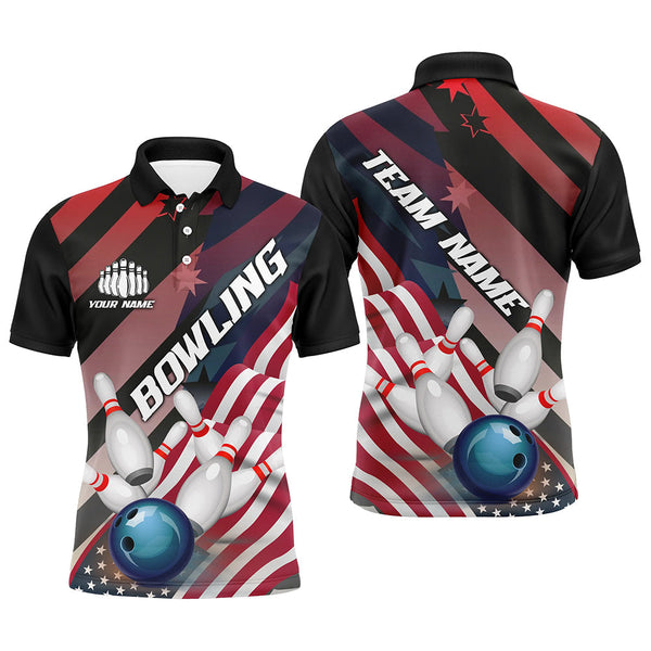 American Flag Strike Bowling Team Shirts For Men And Women, Patriotic Bowling Team Jerseys IPHW6195