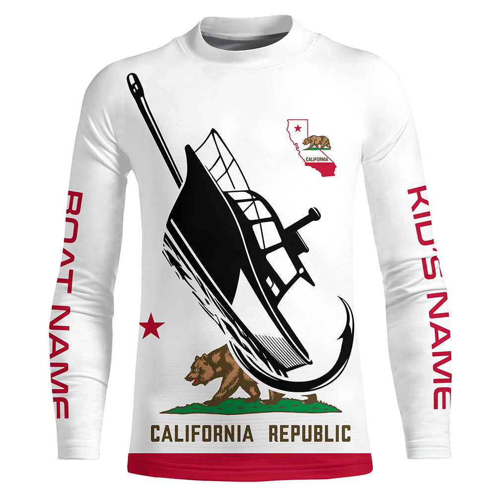 Custom Deep Sea Fishing Shirts With Boat Name, California Flag Saltwat –  Myfihu