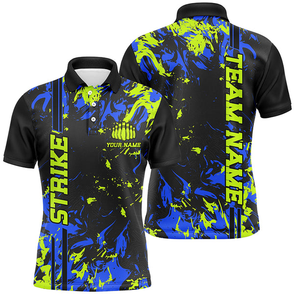 Personalized Strike Bowling Team Jersey, Men Women Bowling Polo/ Quarter-Zip Shirts IPHW6022