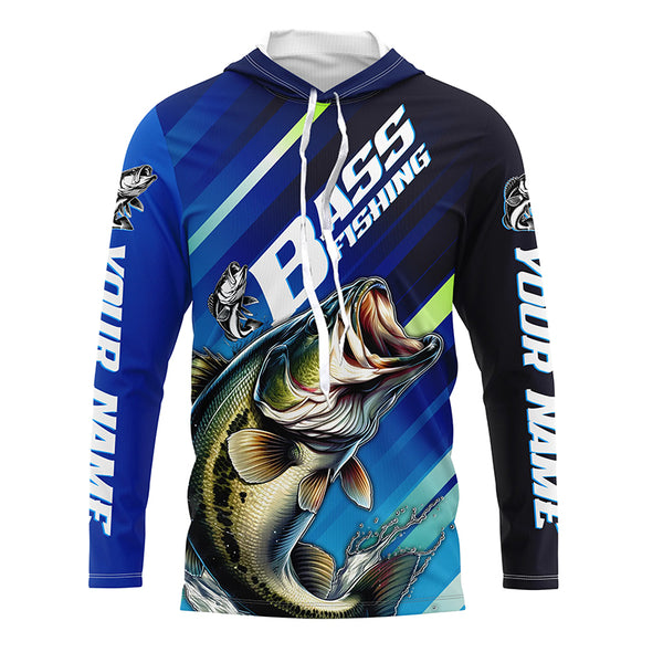 Personalized Bass Fishing Jerseys, Custom Name Bass Long Sleeve Tournament Fishing Shirts IPHW5876