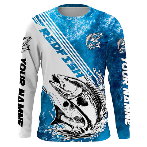 Redfish Fishing Custom Long Sleeve Performance Shirts, Saltwater Redfish Fishing Shirts IPHW6306
