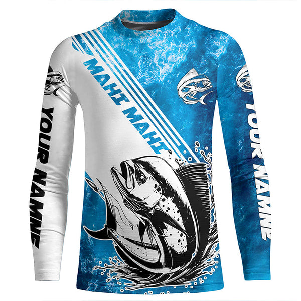 Mahi Mahi Fishing Custom Long Sleeve Performance Shirts, Saltwater Mahimahi Fishing Shirts IPHW6307