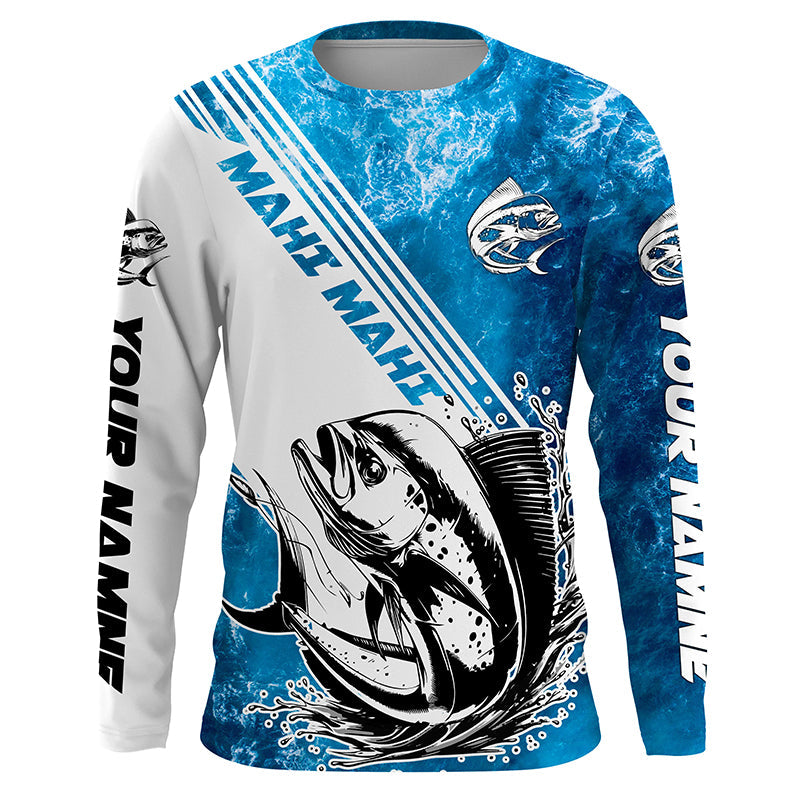 Mahi Mahi Fishing Custom Long Sleeve Performance Shirts, Saltwater Mahimahi Fishing Shirts IPHW6307