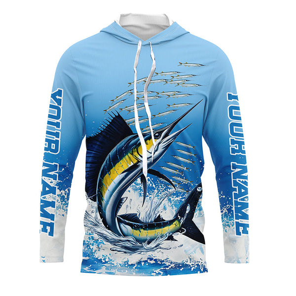 Sailfish Fishing Custom Long Sleeve Performance Fishing Shirts, Sailfish Saltwater Fishing Shirt IPHW7072
