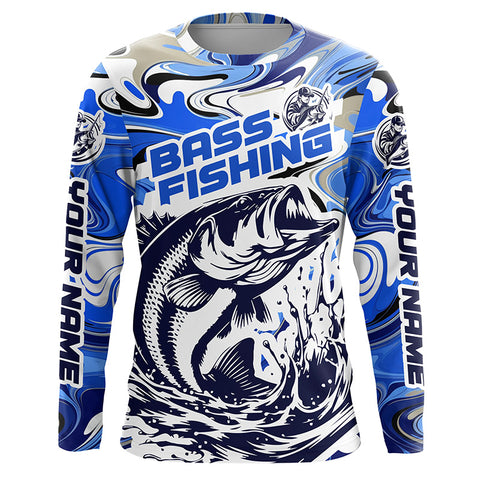 Personalized Bass Fishing Tournament Long Sleeve Fishing Shirts, Multi-Color Bass Fishing Jerseys IPHW5787