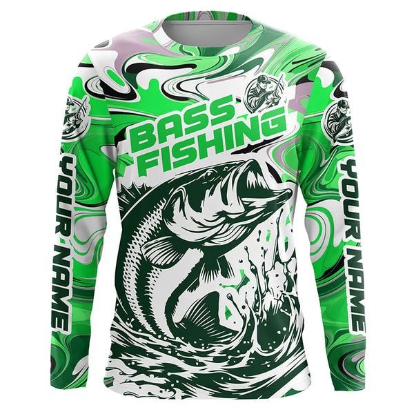 Personalized Bass Fishing Tournament Long Sleeve Fishing Shirts, Multi-Color Bass Fishing Jerseys IPHW5787