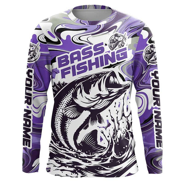 Personalized Bass Fishing Tournament Long Sleeve Fishing Shirts, Multi-Color Bass Fishing Jerseys IPHW5787