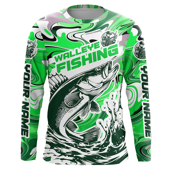 Personalized Walleye Fishing Tournament Long Sleeve Fishing Shirts, Multi-Color Walleye Fishing Jerseys IPHW5887