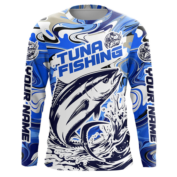 Personalized Tuna Saltwater Fishing Long Sleeve Fishing Shirts, Multi-Color Tuna Fishing Jerseys IPHW5888