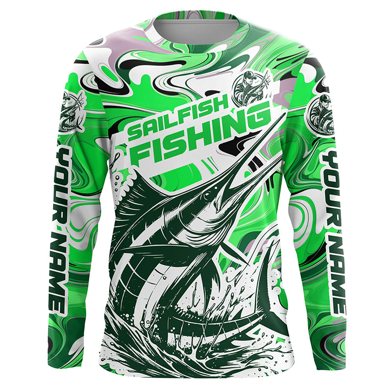 Personalized Sailfish Saltwater Fishing Long Sleeve Fishing Shirts