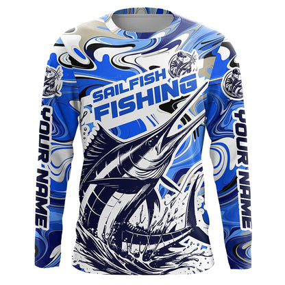 Personalized Sailfish Saltwater Fishing Long Sleeve Fishing Shirts, Multi-Color Sailfish Fishing Jerseys IPHW5889