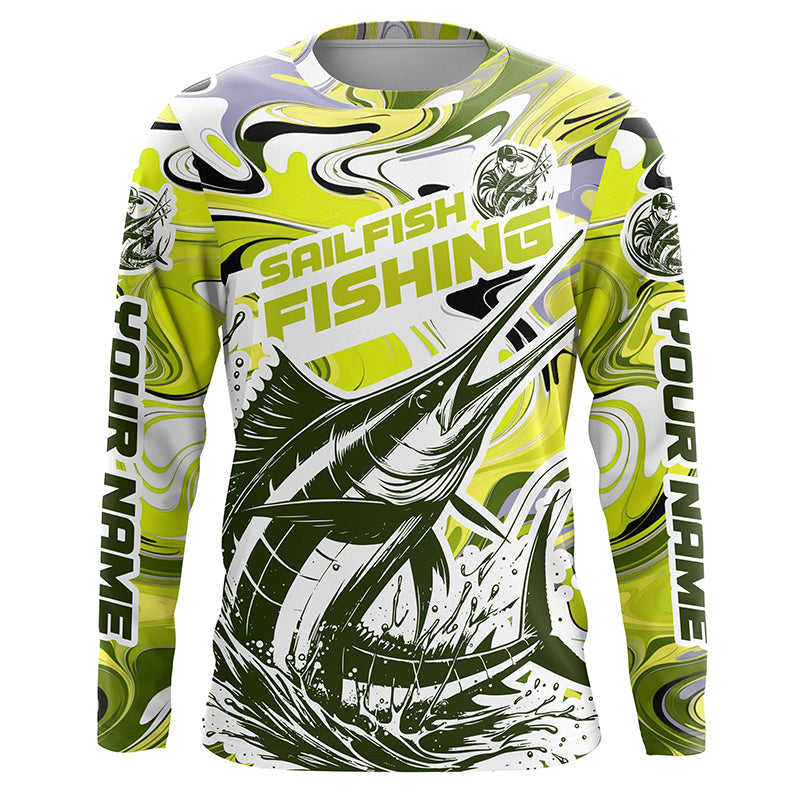 Personalized Sailfish Saltwater Fishing Long Sleeve Fishing Shirts, Mu –  Myfihu