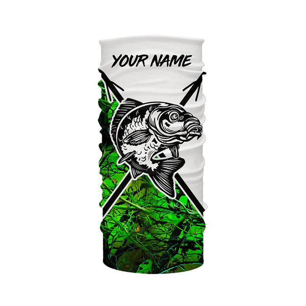 Carp Bowfishing Shirts | Custom Bow Fishing Long Sleeve Performance Fishing Shirts | Green Camo IPHW4666