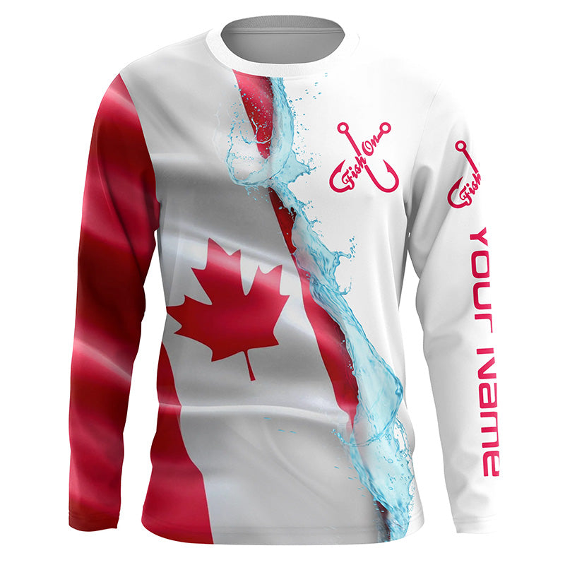Canada Flag Custom Long Sleeve Performance Fishing Shirts, Canada Fish –  Myfihu
